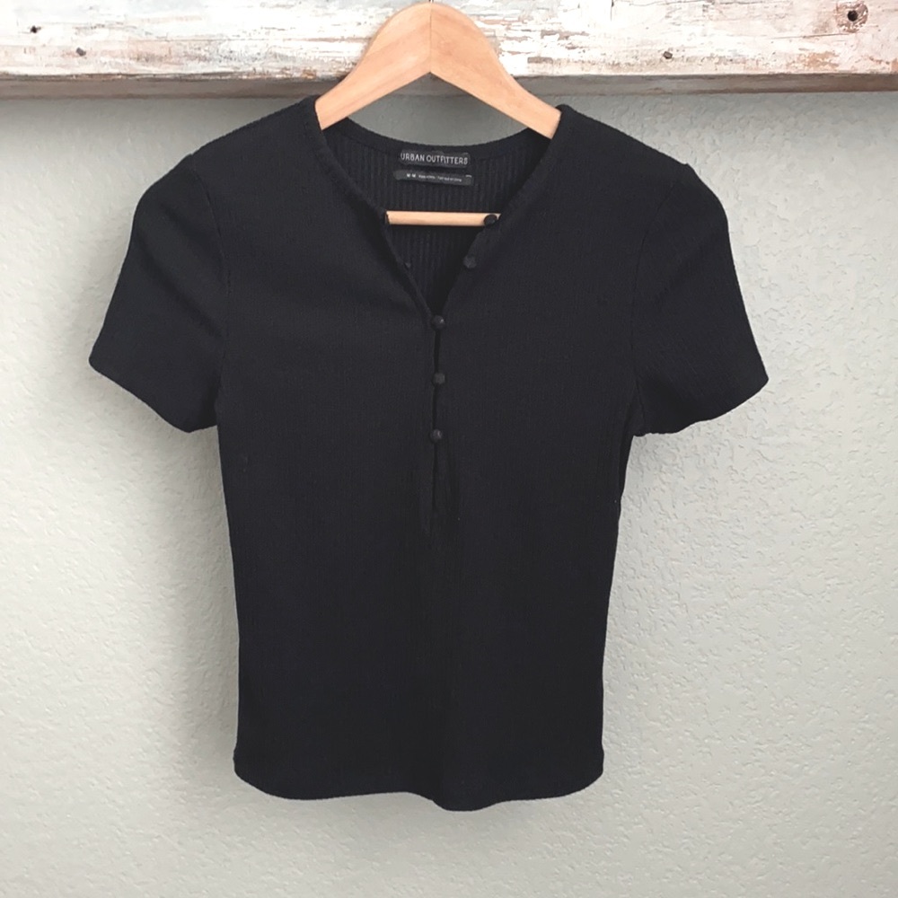 Urban Outfitters Black Button Top